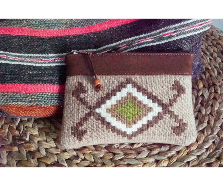 Woven Leather Accessory Bag